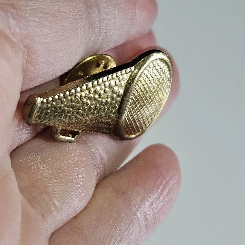 Cheerleader Megaphone Cone Vintage Lapel Gold Tone Pin